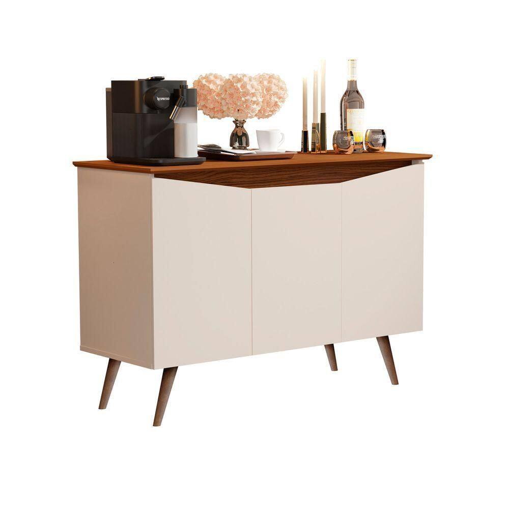 Buffet Aparador 3 Portas Retrô offwhite-freijó - Branco