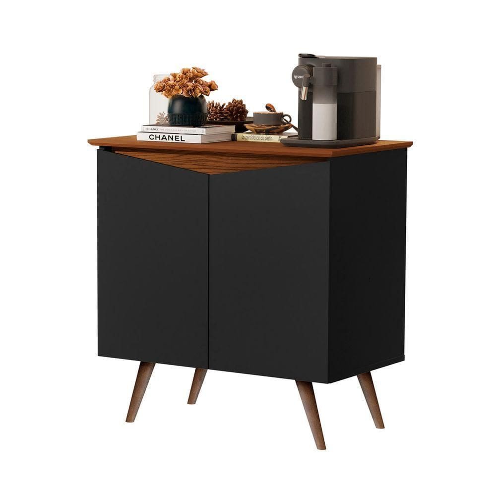 Buffet Aparador 2 Portas Retrô preto-freijó - Preto