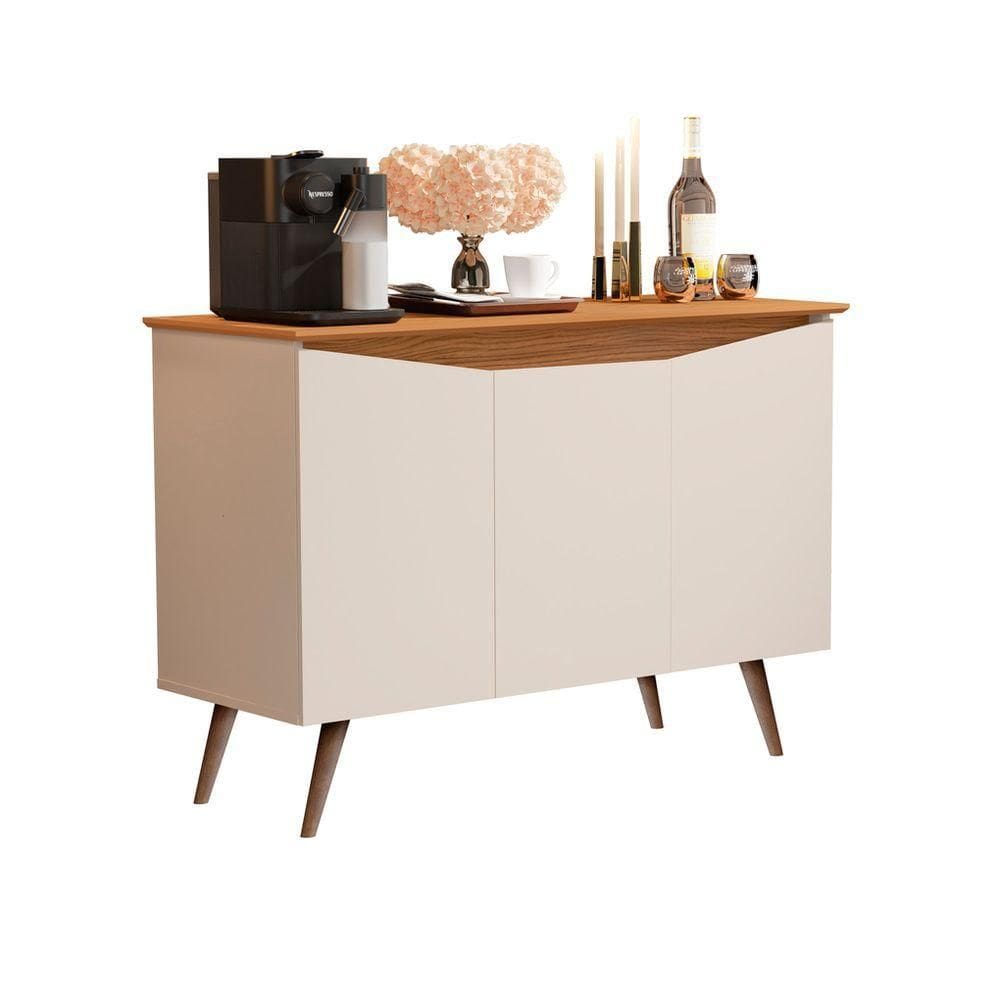 Buffet Aparador  3 Portas Retrô offwhite-nature - Branco