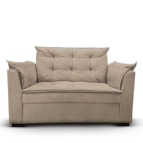 Sofá 2 Lugares Para Sala Moderno Confortável Aurora Suede Bege