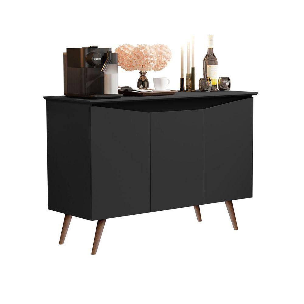 Buffet Aparador  3 Portas Retrô preto - Preto