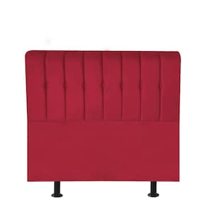 Cabeceira Estofada Kiara 90cm Solteiro Box Quarto Suede Vermelho - Gat Magazine