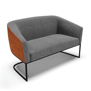 Sofá Namoradeira 2 Lug Industrial Preto Stella Noz-linho D03 - D`rossi Cor Grafite
