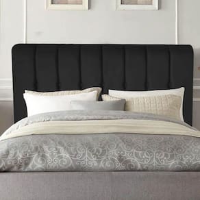 Cabeceira Estofada Kiara 160cm Queen Size Box Quarto Suede Preto - Gat Magazine
