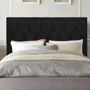 Cabeceira Estofada Istambul Capitonê 140cm Casal Box Quarto Suede Preto - Gat Magazine