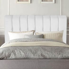 Cabeceira Estofada Kiara 195cm King Size Box Quarto Corino Branco - Gat Magazine