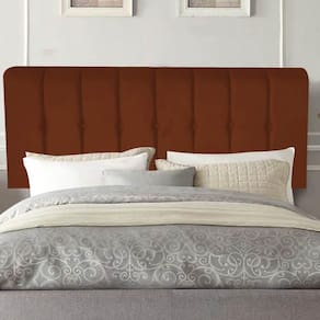 Painel Estofada Kiara 140cm Casal Box Quarto Suede Terracota Telha - Gat Magazine