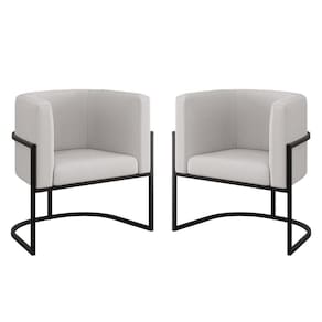 Kit 02 Poltronas Lua Sala Decorativa Base Ferro Black Veludo Bege