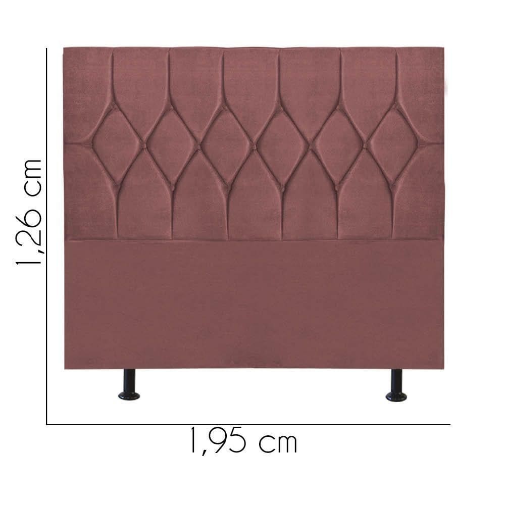 Cabeceira Estofada Istambul Capitonê 195cm King Size Box Quarto Suede Rose Gold - Gat Magazine