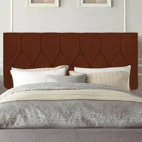 Painel Estofada Istambul Botão Capitonê 140cm Casal Para Cama Box Quarto Suede Terracota Telha - Gat Magazine