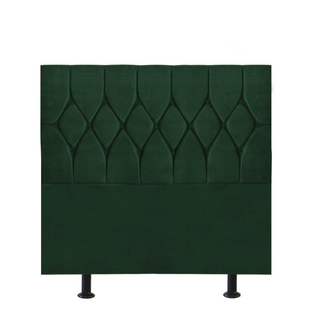 Cabeceira Estofada Istambul Capitonê 90cm Solteiro Box Quarto Suede Verde - Gat Magazine