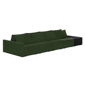 Sofá Ilha 4 Lugares Living 392cm Modulado Lary Veludo Verde Pu Pto K01 - D`rossi