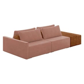 Sofá Ilha 2 Lugares Living 272cm Modulado Lary Veludo Rosê K01 - D`rossi