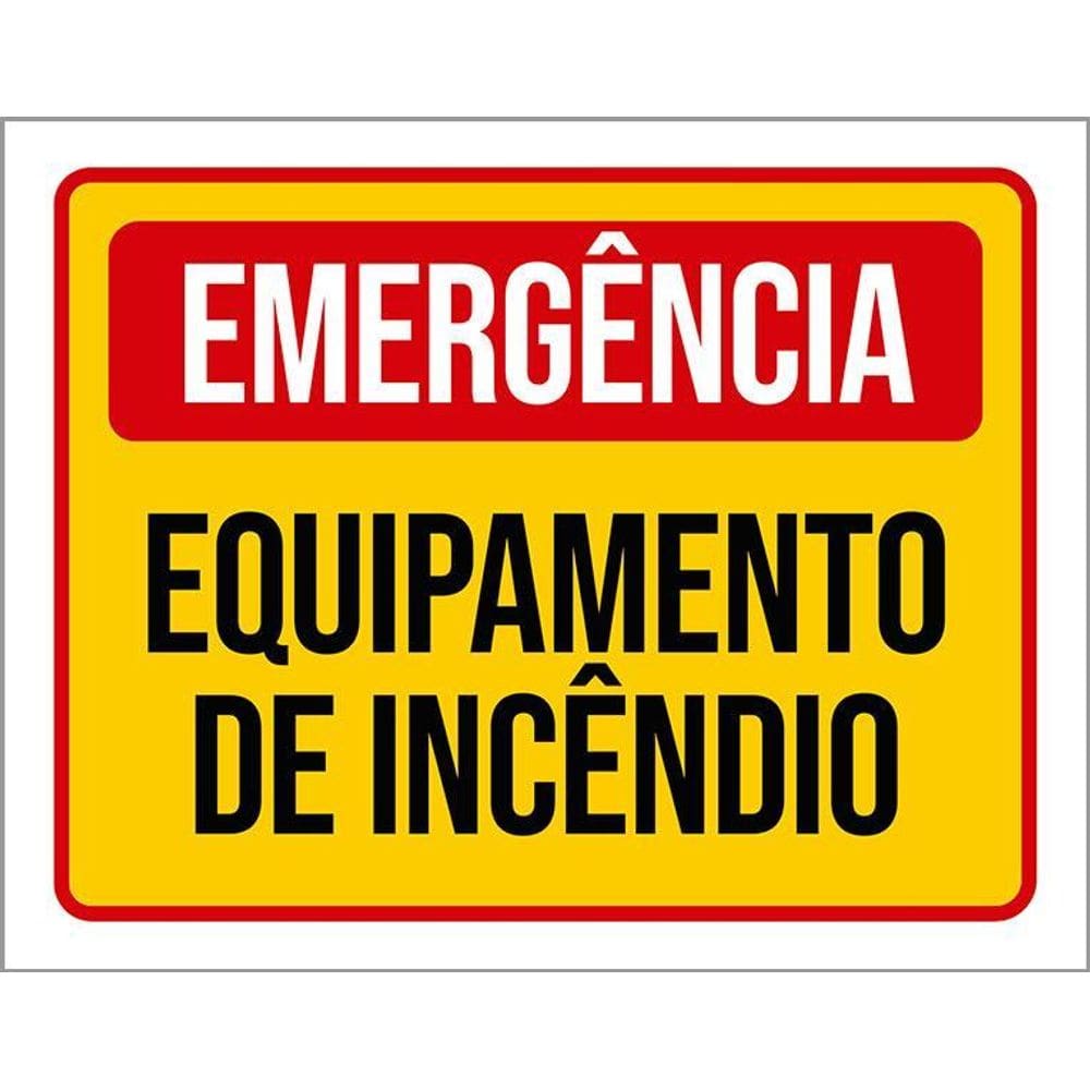 Placa Sinalização - Emergência Equipamento Incêndio 36X46
