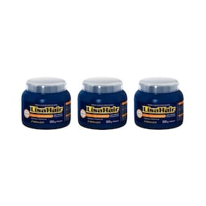 Creme Alisante Lisahair Liso Queratina 550G - Kit Com 3Un