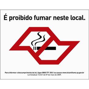 Kit 3 Placas Sinalização - Governo Proibido Fumar