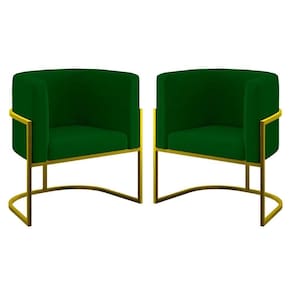 Kit 02 Cadeiras Poltrona Lua Para Sala Quarto Balaqui Decor Verde
