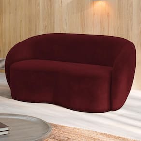 Sofá Living Decorativo 160cm 2 Lugares íbis Encosto Fixo Veludo Bordô G33 - Gran Belo