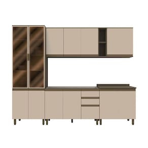 Cozinha Modulada 6 Peças Sem Tampo Connect Henn Duna/cristal