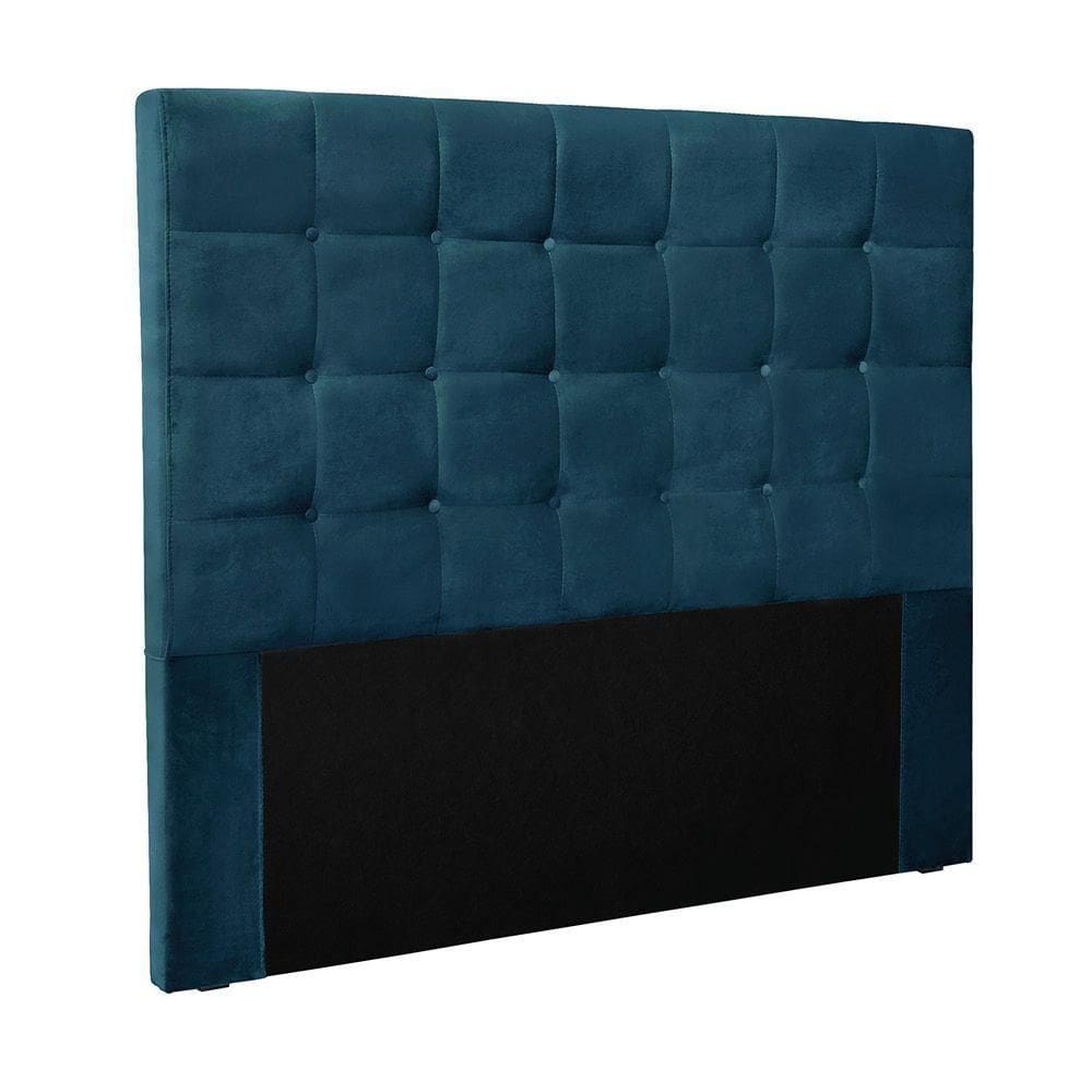 Cabeceira Cama Box Solteiro 90 Cm Verona Veludo S04 Cor Azul Marinho