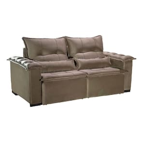 Sofá Retrátil Master Reclinável Espuma D28 E Pillowtop Zarat Marrom