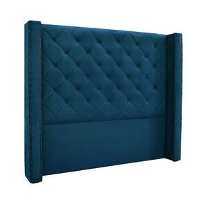 Cabeceira Cama Box Casal 140 Cm Vicenza Veludo S04 Cor Azul Marinho