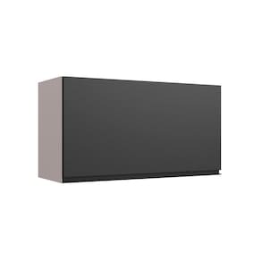 Armário Aéreo Cozinha 80 Cm 1 Porta Basculante Quiditá Fumê/grafite