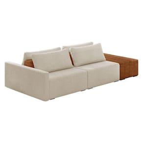 Sofá Ilha 2 Lugares Living 232cm Modulado Lary Bouclê Bege K01 - D`rossi