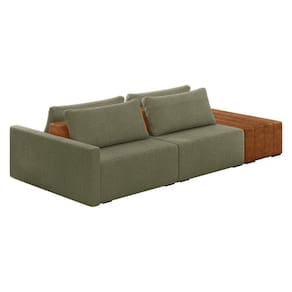 Sofá Ilha 2 Lugares Living 232cm Modulado Lary Bouclê Verde K01 - D`rossi