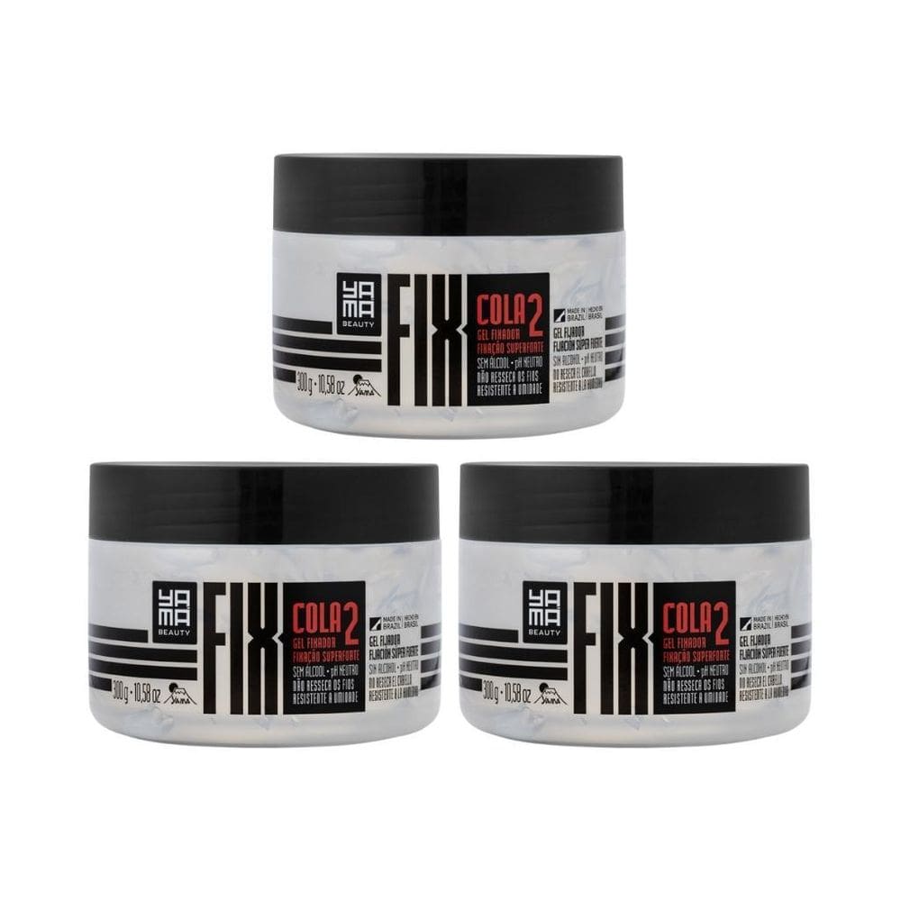 Gel Fixador Yama Fix 300G Cola - Kit Com 3Un
