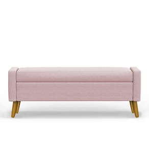 Recamier Bau Londres 1,40m Suede Rosa Bebe - Clique Decor