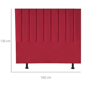 Cabeceira Cama Casal Queen Size 160 Cm Esther Suede E Frame Cor:vermelho