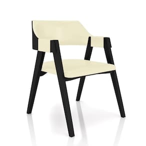 Cadeira Sala De Jantar E Jogos Carteados Madeira Maciça Poker Pu Offwhite-preto G42 - Gran Belo