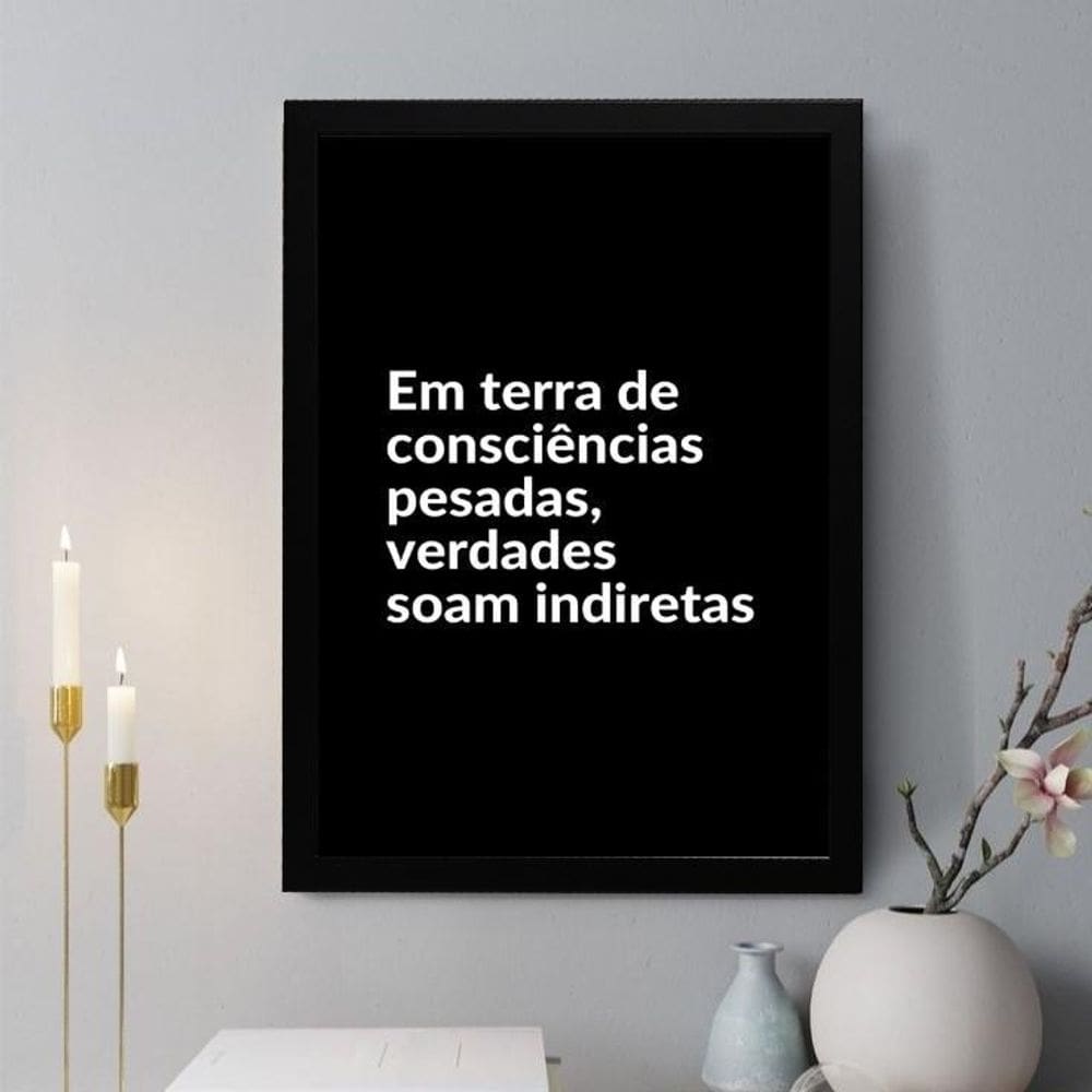 Quadro Decorativo Em Terra Consciências Pesadas 45X34Cm