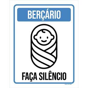 Placa De Sinalização - Berçário Faça Silêncio 36X46