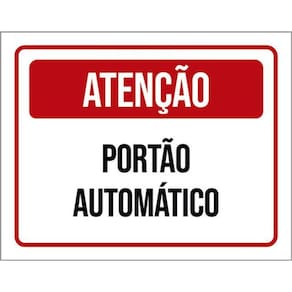 Kit 5 Placas Atenção Portão Automático Vermelha 36X46