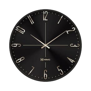 Relógio De Parede Preto Brilhante Herweg 4607-035