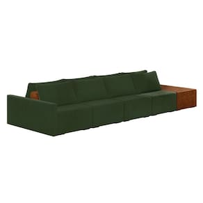 Sofá Ilha 4 Lugares Living 392cm Modulado Lary Veludo Verde K01 - D`rossi
