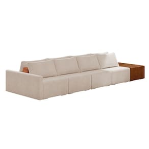 Sofá Ilha 4 Lugares Living 472cm Modulado Lary Bouclê K01 Cor Creme