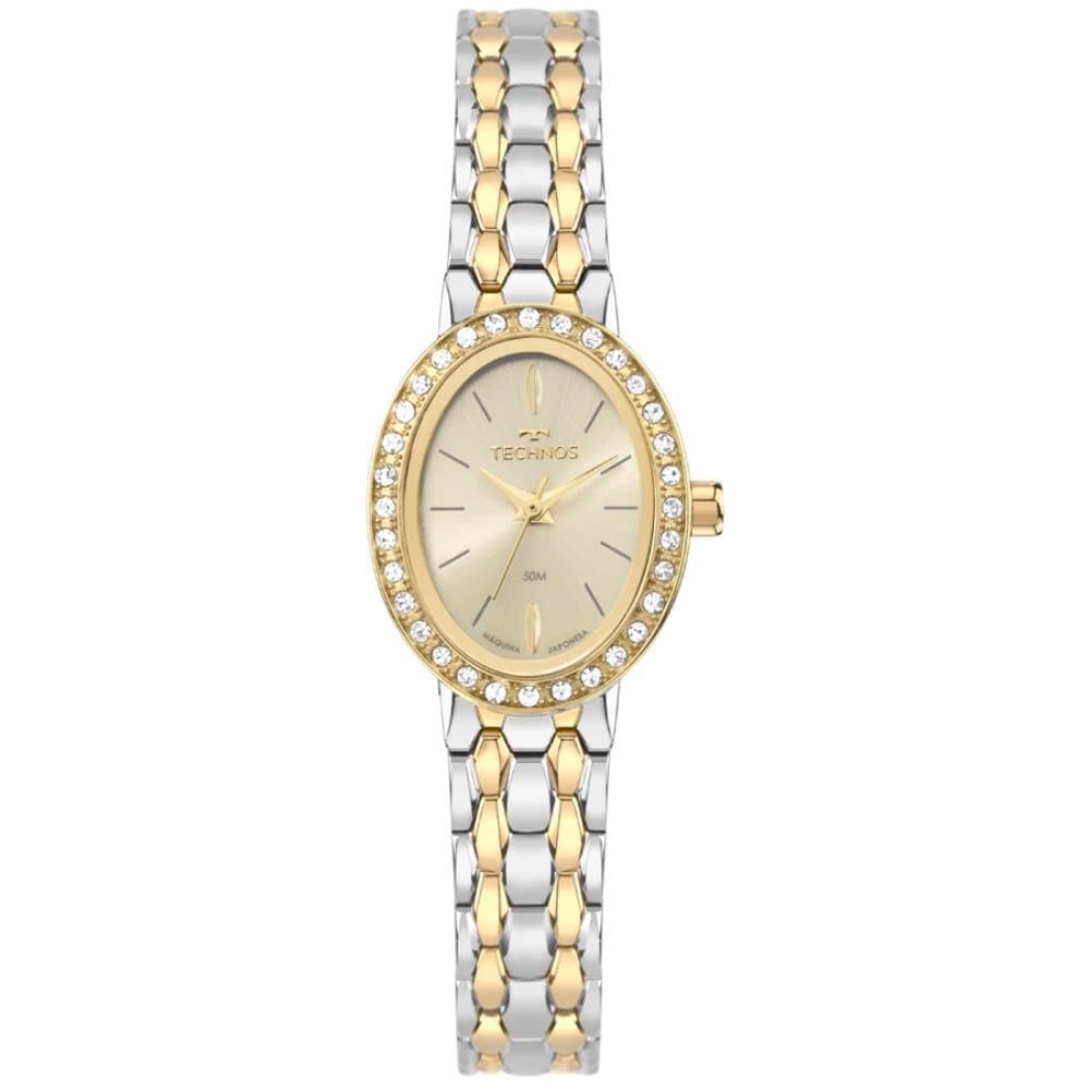 Relógio Technos Feminino Ref: 2035nah/1d Bracelete Oval Bicolor