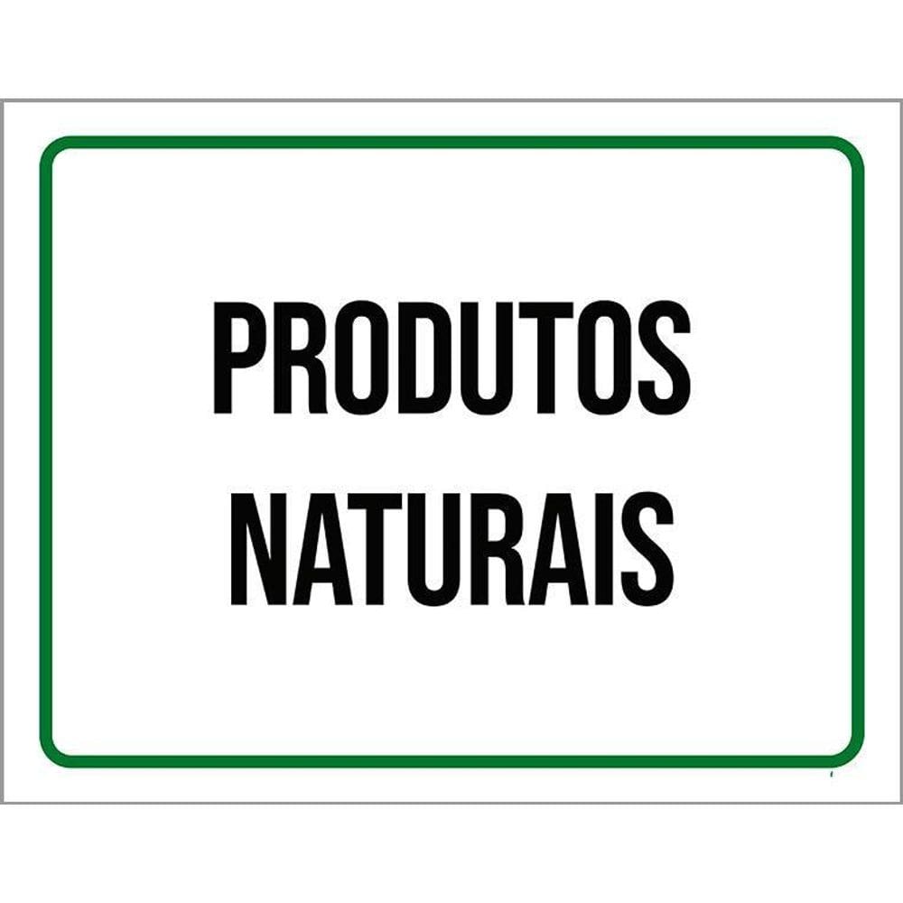 Placa Sinalização Verde - Produtos Naturais 36X46
