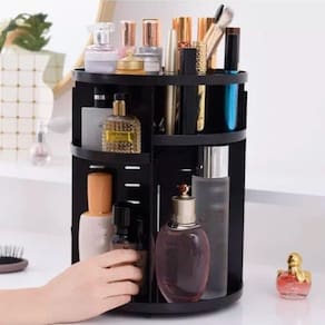 Organizador De Maquiagem Giratório Divisórias Pincéis E Make