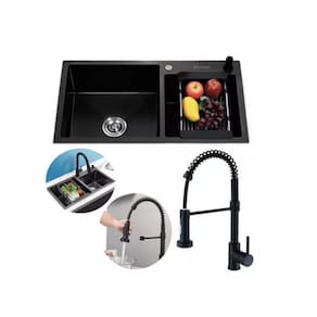 Kit Cuba Pia Gourmet Dupla Aço Inox E Torneira Flexível