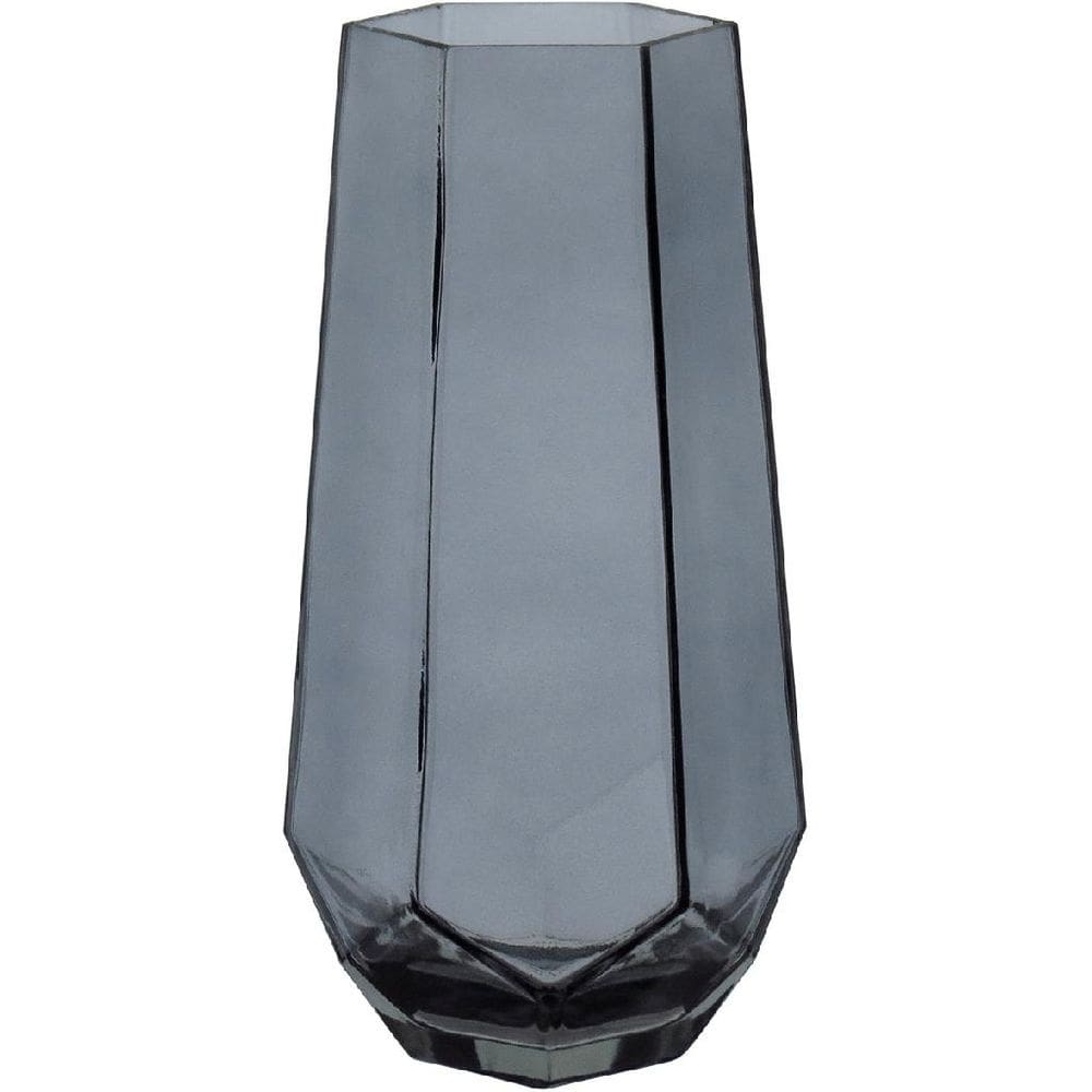 VASO DECORATIVO ENFEITE CASA GEOMÉTRICO HOME&CO VIDRO 20x7x7cm FUME