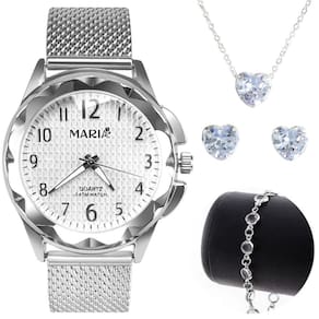Relógio Feminino Prova D` Água Pulseira Ajustável + Brinco +