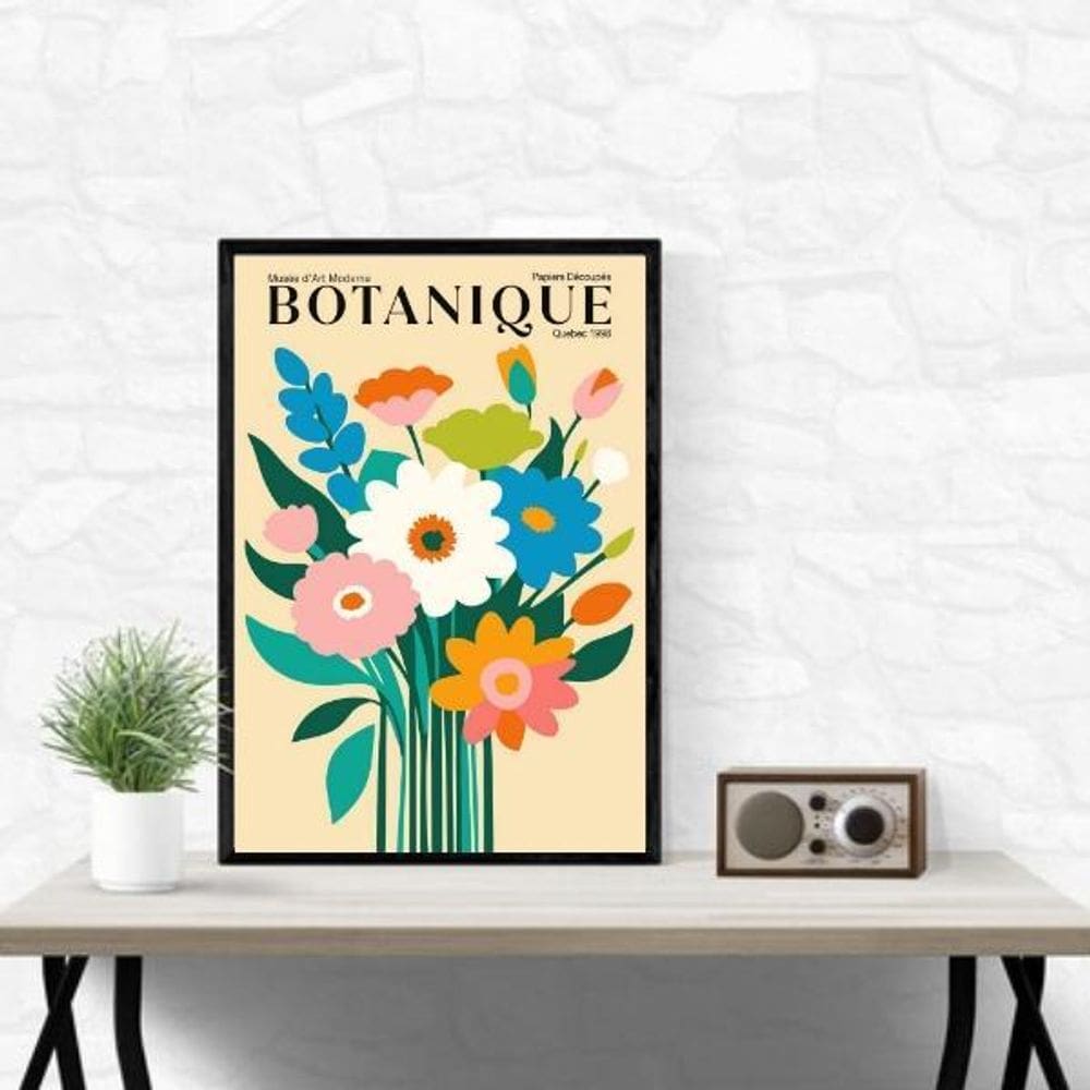 Quadro Buquê De Flores - Botanic 24X18Cm - Com Vidro