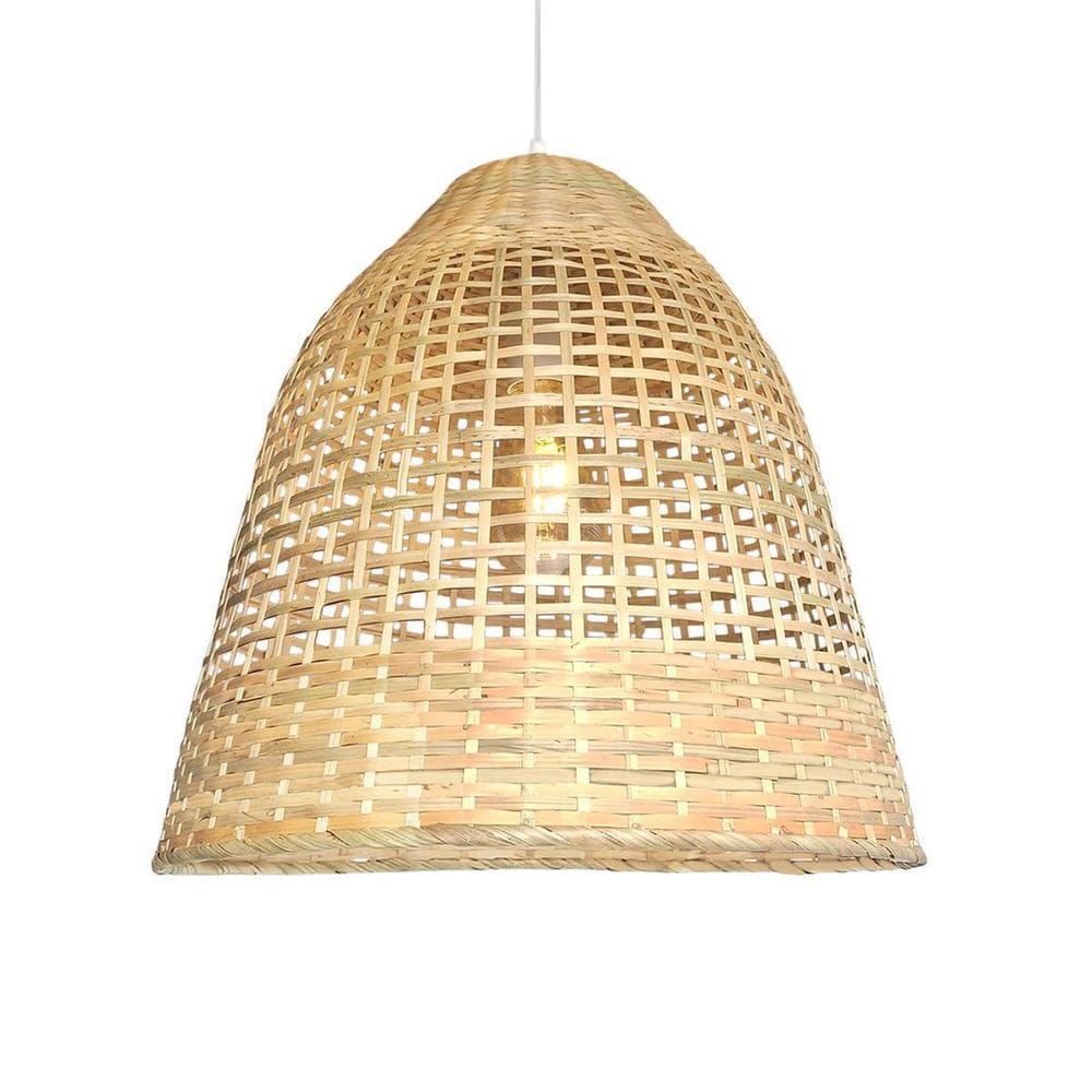 Pendente De Fibra Natural Em Bambu Artesanal Bamboo Nat18