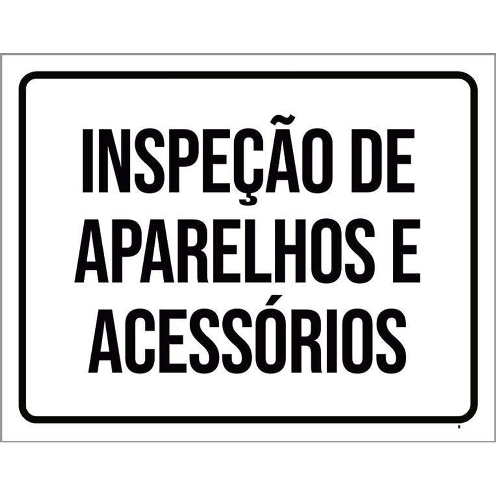 Placa Sinalização Setor Inspeção Aparelhos Acessórios 36X46