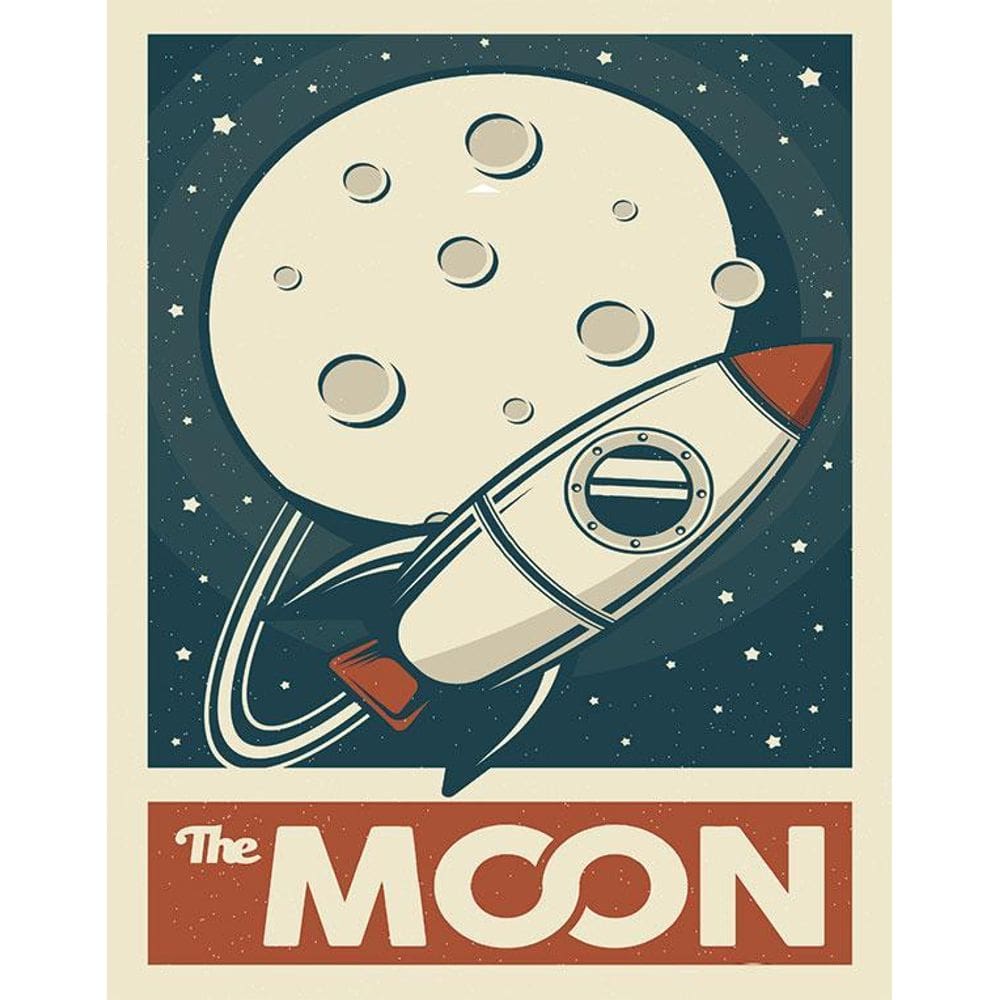 Kit 3 Placas Decorativa Espaço - Moon Lua