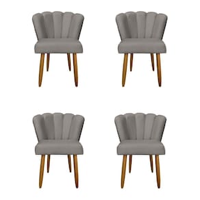 Kit 4 Cadeiras De Jantar Moderna Flor Balaqui Decor Capuccino